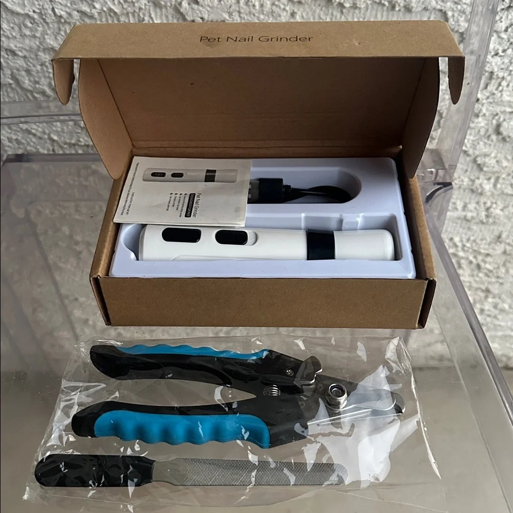 PawfectPawz™ Silent Cordless Nail Grinder with Clipper & filer-new set in a box